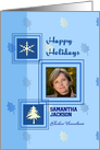 Business happy holidays custom card with snowflake and Christmas tree card