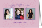 Mother’s day photo card pink twirls card