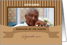 Employee of the month custom photo card with stripes card