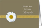 Thank You for Sympathy - Lone Daisy Flower Card