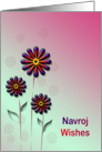 Navroj Wishes with colorful flowers card