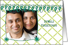 Diwali photo card with green door hanging design card