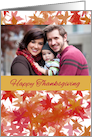Thanksgiving photo card with maple leaves card