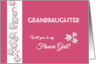 Pink and white Granddaughter Will you be my flower girl card