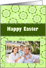 Photo Easter Card on Floral Green Design card