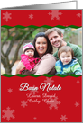 Italian Christmas card with custom photo and snowflakes card