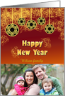 2013 New Year Card with Custom Photo and design on Golden red card