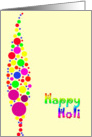 Holi - Indian festival of colors - card with colorful bright dots. card