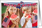 4th of July Photo Card with flag color stars card