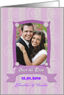 Save the Date Photo Card in lavender and purple card