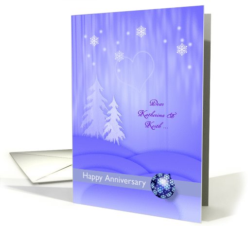 Winter Anniversary Wishes - Season Specific - Cool light blue card