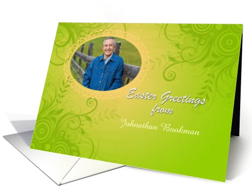 Photo Easter Greeting Card on Lime Green Design card (1010451)