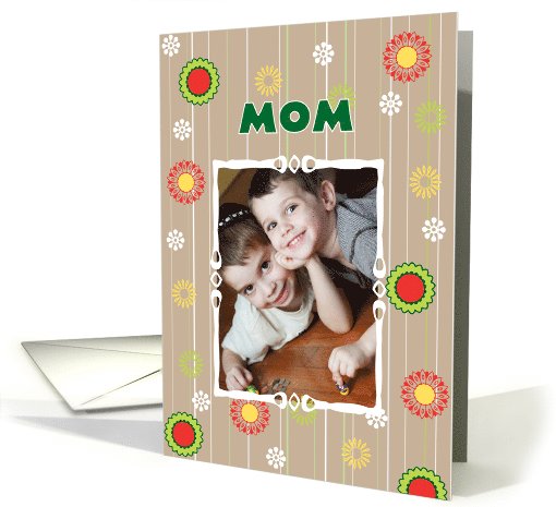 Mother's day photo card with floral background card (1033725)