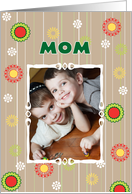 Mother’s day photo card with floral background card