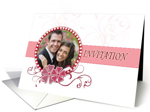 Photo Wedding Invitation Card on white with circular... (1035459)