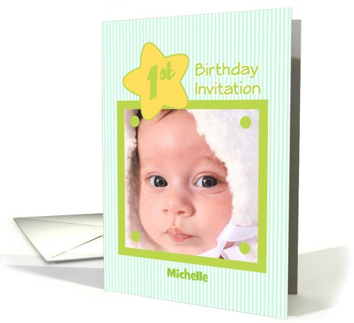 1st Birthday Invitation Photo card (1042651)