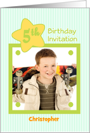 5th Birthday Invitation Photo Card