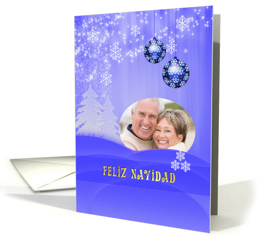 Custom Spanish Christmas card with snow fall and... (1143716)