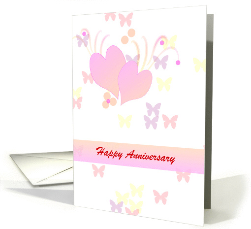 Wedding Anniversary Wishes - pink hearts on white... (1155082)