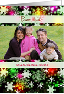 Italian Custom Photo Christmas greetings -Colorful Snowflakes card