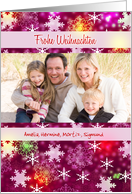 German Custom Photo Christmas greetings - Colorful Snowflakes card