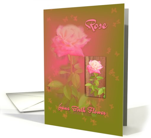 Birthday - Rose June Flower card (629488)