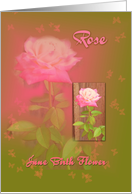 Birthday - Rose June Flower card
