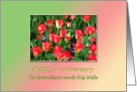 Grandson Wedding Anniversary - Red tulips card