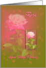 Birthday -June Birth Flower- Pink Rose card