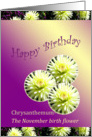 Birthday-Month Specific Flower - November-Chrysanthemum card