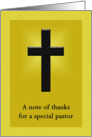 Thank you pastor - Cross on golden background card