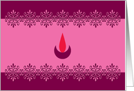 Diwali Greetings - Lamp - Pink and magenta card