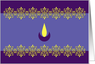 Diwali Greetings - Lamp - Purple and yellow card