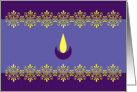 Diwali Greetings - Lamp - Purple and yellow card