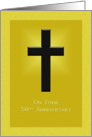 50th anniversary of religious life - Cross on golden background card