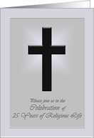 Invitation to 25th anniversary of religious life card