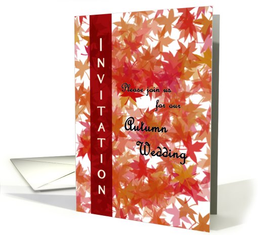 Autumn wedding invitation - maple leaves card (819004)