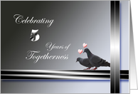 5th Wedding Anniversary-Pigeons card