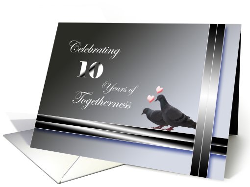 10th Wedding Anniversary Invitation-Pigeons card (821230)