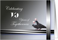 10th Wedding Anniversary Invitation-Pigeons card