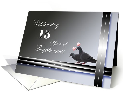 15th Wedding Anniversary Invitation-Pigeons card (821231)