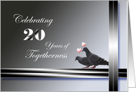 20th Wedding Anniversary Invitation-Pigeons card