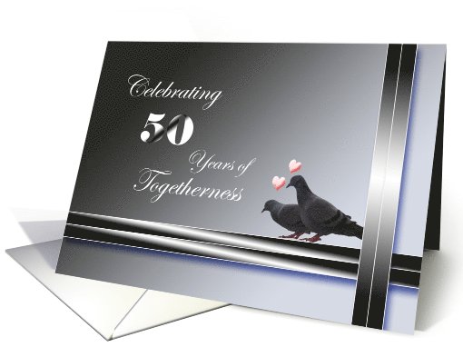 50th Wedding Anniversary Invitation-Pigeons card (821237)