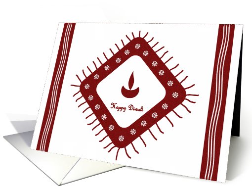 Diwali Greetings - traditional red design card (827592)