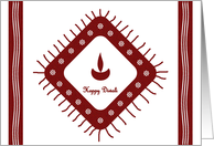 Diwali Greetings - traditional red design card