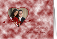 Wedding invitation - photo card with heart card