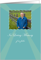 Memorial service invitation blue photo card