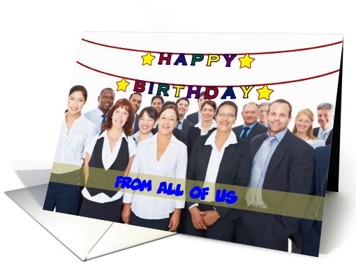 Happy Birthday colorful banner photo card (855641)
