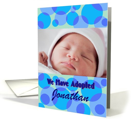 Boy adoption announcement custom card in blue card (855767)
