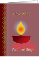 Diwali Wishes For Friend - Earthen Lamp card